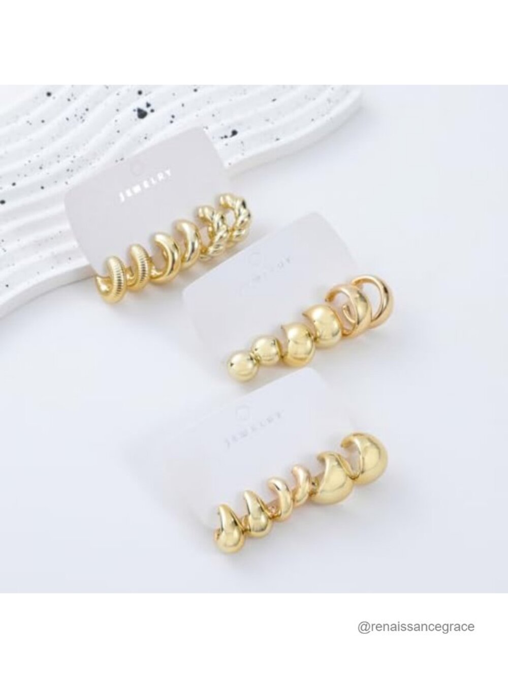 9 Pairs Chunky Gold Plated Hoop Earrings Set for Women Trendy Hypoallergenic